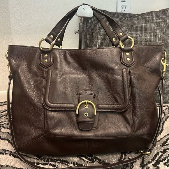 Coach Campbell Izzy Brown Leather satchel Bag - Picture 2 of 12